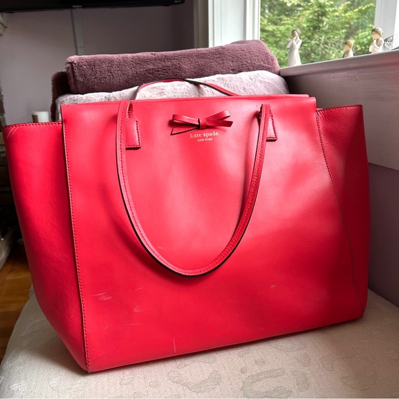 Kate Spade Large Geranium Taden Sawyer Street Leather Tote - Picture 15 of 16